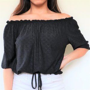 Black Off-the-shoulder Blouse